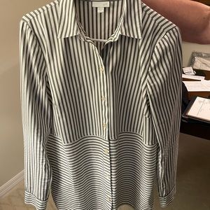 Black and white pinstriped J Jill button down
